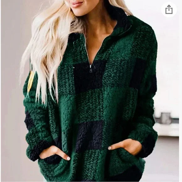 Like new! Sherpa fleece pullover - Picture 1 of 4